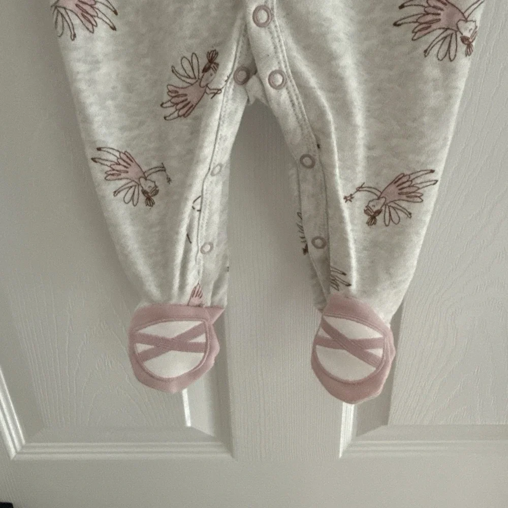 Carters Baby Ballerina Snap-Up Footie Pajamas Gray Pink 6 Months NWT 1P615210
